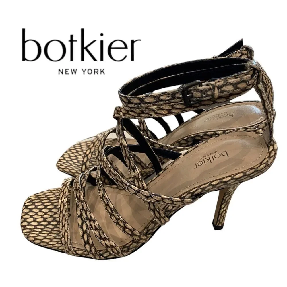 BOTKIER Lorain Dessert Snake Sandals Heels NEW with Dust Bag 6